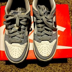 Gray and White Dunks